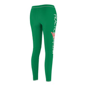 Women's Cut & Sew Casual Leggings, green-All Over Prints-Practice Empathy
