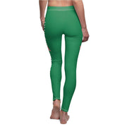 Women's Cut & Sew Casual Leggings, green-All Over Prints-Practice Empathy