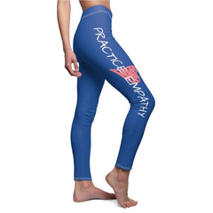 Women's Cut & Sew Casual Leggings, royal blue-All Over Prints-Practice Empathy