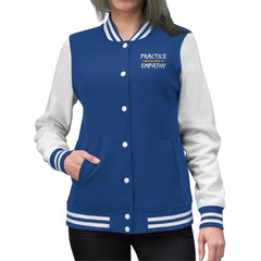 Women's Embroidered Varsity Jacket, Rainbow Logo-Long-sleeve-Practice Empathy