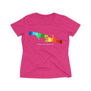 Women's Heather Wicking Tee, My Hand to Yours-T-Shirt-Practice Empathy
