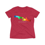 Women's Heather Wicking Tee, My Hand to Yours-T-Shirt-Practice Empathy