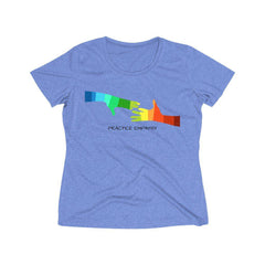 Women's Heather Wicking Tee, My Hand to Yours-T-Shirt-Practice Empathy