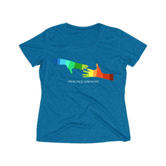 Women's Heather Wicking Tee, My Hand to Yours-T-Shirt-Practice Empathy