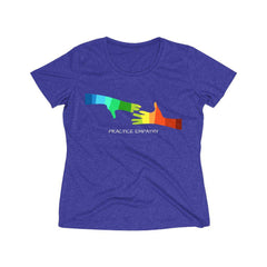 Women's Heather Wicking Tee, My Hand to Yours-T-Shirt-Practice Empathy