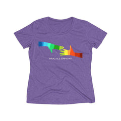 Women's Heather Wicking Tee, My Hand to Yours-T-Shirt-Practice Empathy