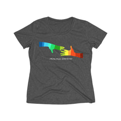Women's Heather Wicking Tee, My Hand to Yours-T-Shirt-Practice Empathy