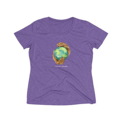 Women's Heather Wicking Tee, Nourishing Home-T-Shirt-Practice Empathy