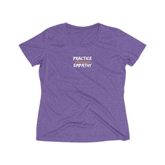Women's Heather Wicking Tee, Rainbow Logo-T-Shirt-Practice Empathy