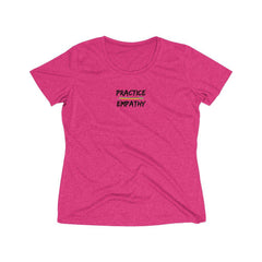 Women's Heather Wicking Tee, Rainbow Logo-T-Shirt-Practice Empathy