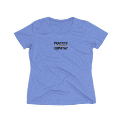 Women's Heather Wicking Tee, Rainbow Logo-T-Shirt-Practice Empathy
