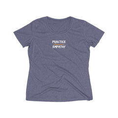 Women's Heather Wicking Tee, Rainbow Logo-T-Shirt-Practice Empathy