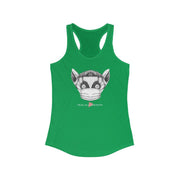 Women's Ideal Racerback Tank, Lenny the Lemur-Tank Top-Practice Empathy