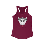 Women's Ideal Racerback Tank, Lenny the Lemur-Tank Top-Practice Empathy