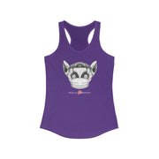 Women's Ideal Racerback Tank, Lenny the Lemur-Tank Top-Practice Empathy