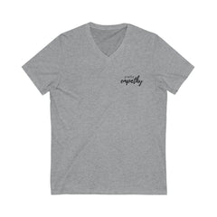 Women's Jersey Short Sleeve V-Neck Tee, Hand in Hand Logo-V-neck-Practice Empathy