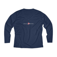 Women's Long Sleeve Moisture Absorbing V-neck Tee, Classic Logo-Long-sleeve-Practice Empathy