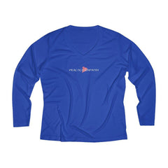 Women's Long Sleeve Moisture Absorbing V-neck Tee, Classic Logo-Long-sleeve-Practice Empathy