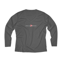 Women's Long Sleeve Moisture Absorbing V-neck Tee, Classic Logo-Long-sleeve-Practice Empathy