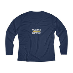 Women's Long Sleeve Moisture Absorbing V-neck Tee, Rainbow Logo-Long-sleeve-Practice Empathy