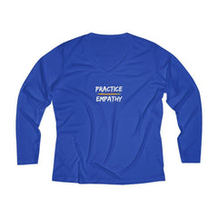 Women's Long Sleeve Moisture Absorbing V-neck Tee, Rainbow Logo-Long-sleeve-Practice Empathy