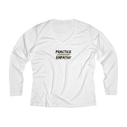 Women's Long Sleeve Moisture Absorbing V-neck Tee, Rainbow Logo-Long-sleeve-Practice Empathy