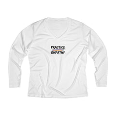 Women's Long Sleeve Moisture Absorbing V-neck Tee, Rainbow Logo-Long-sleeve-Practice Empathy