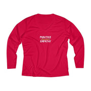Women's Long Sleeve Moisture Absorbing V-neck Tee, Rainbow Logo-Long-sleeve-Practice Empathy