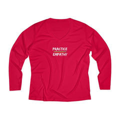Women's Long Sleeve Moisture Absorbing V-neck Tee, Rainbow Logo-Long-sleeve-Practice Empathy