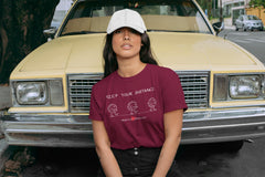 Women's Short Sleeve Graphic Tee, Live Virus Walking-T-Shirt-Practice Empathy