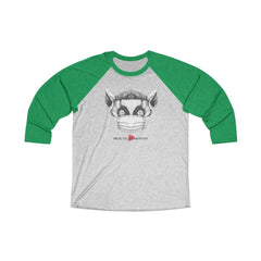 Women's Tri-Blend 3/4 Raglan Tee, Lenny the Lemur-Long-sleeve-Practice Empathy