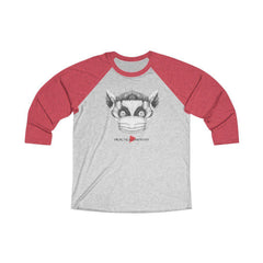 Women's Tri-Blend 3/4 Raglan Tee, Lenny the Lemur-Long-sleeve-Practice Empathy